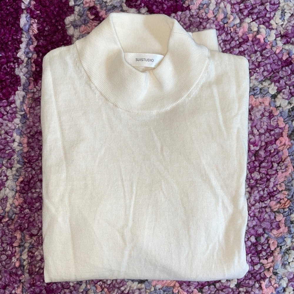 Suistudio Wool Turtleneck/Mockneck - Cream/off-white, Size XS